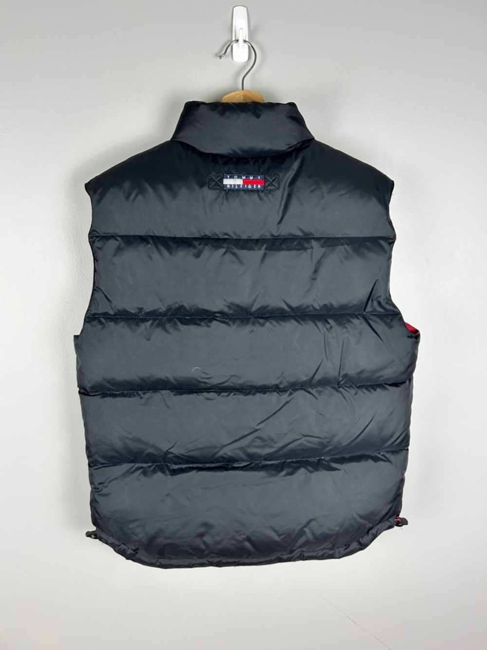 Y2K Tommy Hilfiger Down Puffer Vest Women's Large Black Vintage Sport Nylon - Picture 3 of 7